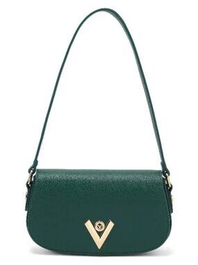 Valentino Orlandi Velora Olive Green Vegan Leather Shoulder Bag V-4007 NWT
